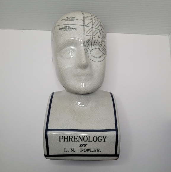 Phrenology Head Bust LN Fowler Vintage Ceramic - Picture 2 of 13